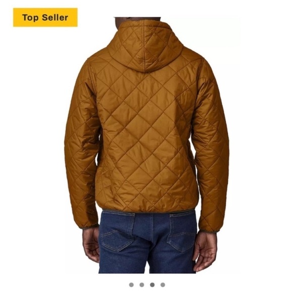 Patagonia Men's Medium Diamond Quilted Bomber Hooded Jacket Shelter Brown NWT - Picture 8 of 10